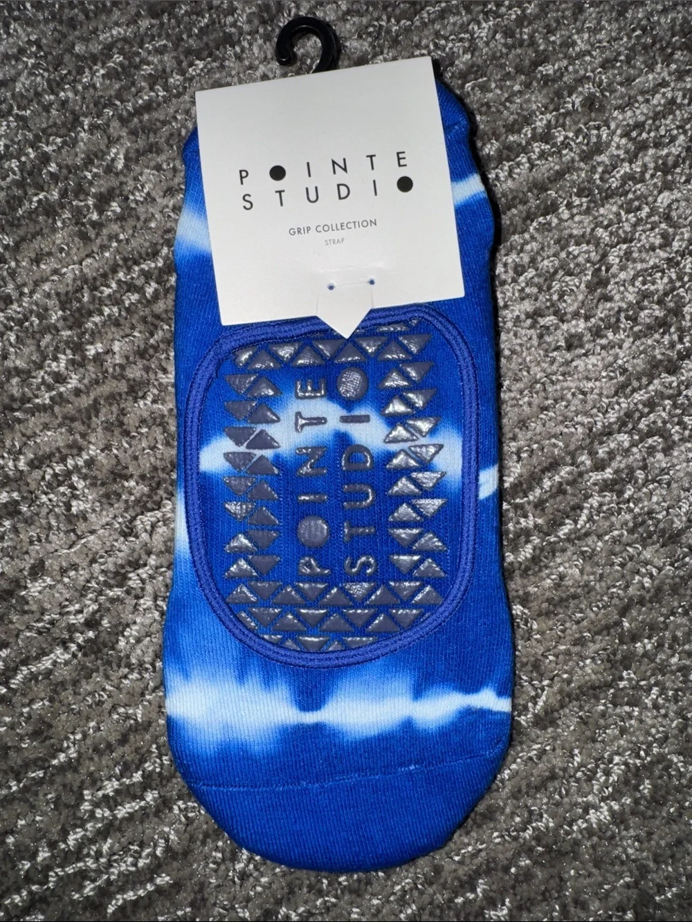 Blue Tie-Dye Grip No-Show Socks -NEW